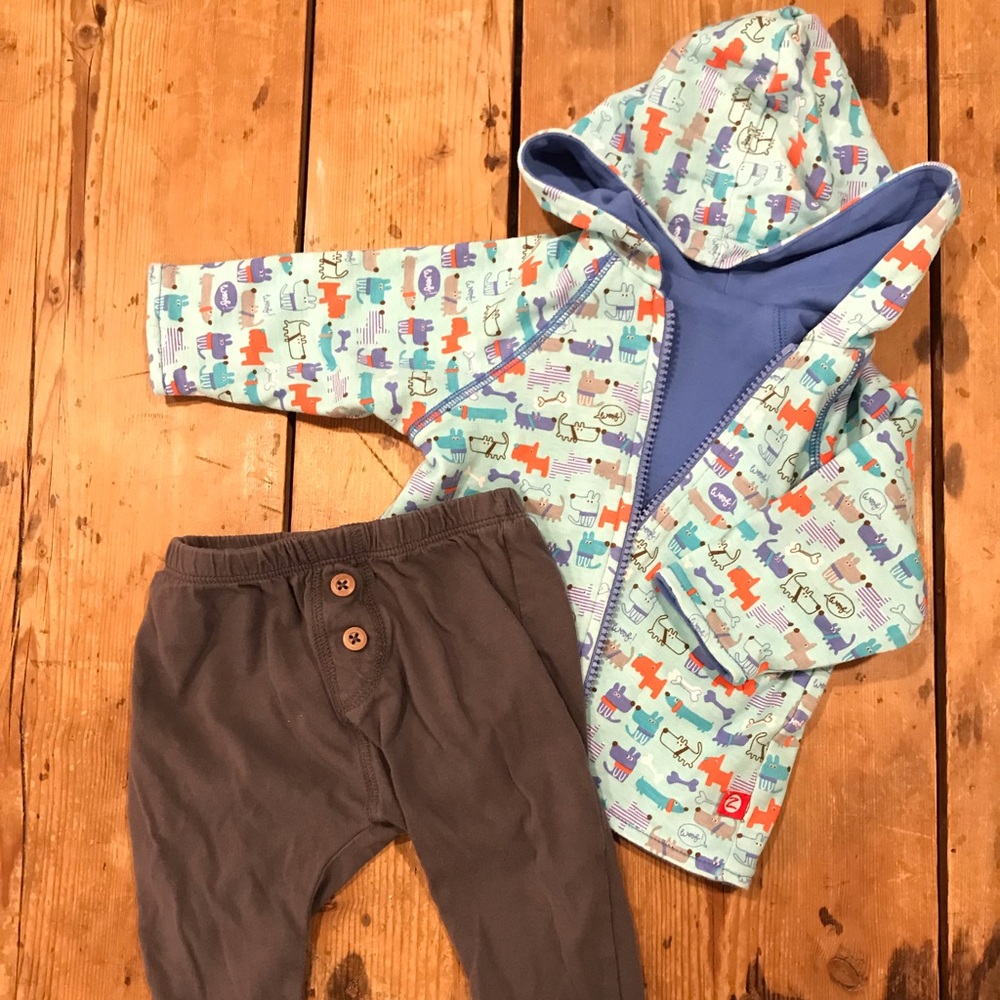 Zutano Zip Up Hoodie and Carters Pants